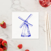 Blaue Windmühle Serviette (Beispiel)