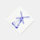 Blaue Windmühle Serviette (Ecke)