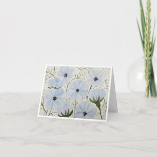 Blaue Winkende Blumen Grußkarte Karte