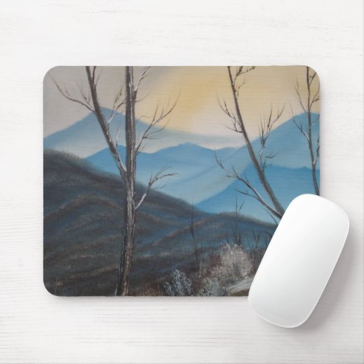 Blaue Winter-Berge Mousepad (Mit Mouse)