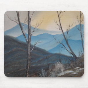 Blaue Winter-Berge Mousepad