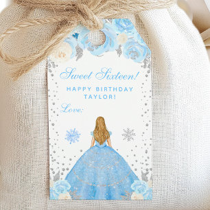 Blaue Winter Blondhaar Prinzessin Sweet Sixteen Geschenkanhänger