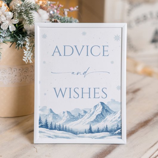 Blaue Winter-Brautparty-Tipps und Wünsche Poster