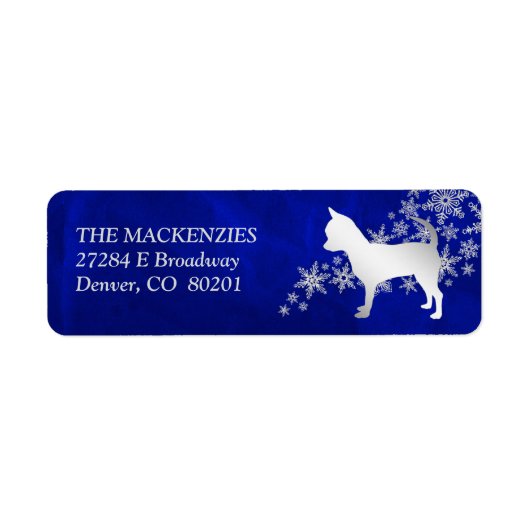 Blaue Winter Chihuahua Hund Rücksendeadresse (Vorne)