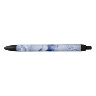 Blaue Winter-Drache-Fantasie-Natur-Kunst Kugelschreiber