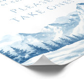 Blaue Winter-Hochzeitsdusche-Geschenk Poster (Ecke)