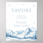 Blaue Winter-Hochzeitsdusche-Geschenk Poster (Vorne)