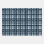 Blaue Winter-Karree-Assortment Geschenkpapier Set (Vorderseite)