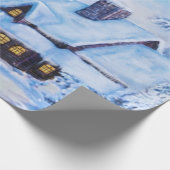 Blaue Winter Landschaft Kabine Geschenkpapier (Ecke)