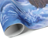 Blaue Winter Landschaft Kabine Geschenkpapier (Rolleneckpunkt)