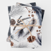 Blaue Winter Landschaft Wrapping Papier Blätter (Beispiel)