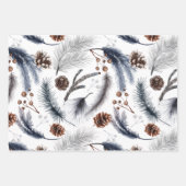 Blaue Winter Landschaft Wrapping Papier Blätter (Vorderseite)