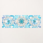 Blaue Winter Mandala Blumenmuster Yogamatte (Rückseite (Horizontal))