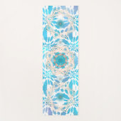Blaue Winter Mandala Blumenmuster Yogamatte (Vorderseite)