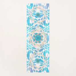 Blaue Winter Mandala Blumenmuster Yogamatte