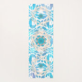 Blaue Winter Mandala Blumenmuster Yogamatte (Rückseite)