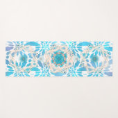 Blaue Winter Mandala Blumenmuster Yogamatte (Vorderseite (Horizontal))