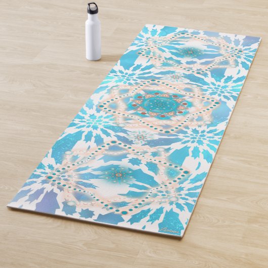 Blaue Winter Mandala Blumenmuster Yogamatte (Beispiel)