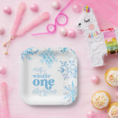 Blaue Winter-Onederland-Partyplatten Pappteller (Party)