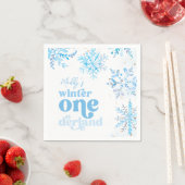 Blaue Winter-Onederland-Partyservietten Serviette (Beispiel)