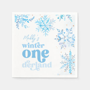 Blaue Winter-Onederland-Partyservietten Serviette