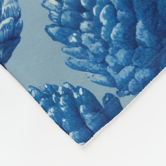Blaue Winter Pine Cone Muster Fleecedecke (Ecke)