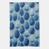 Blaue Winter Pine Cone Muster Geschirrtuch (Vertikal)