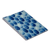 Blaue Winter Pine Cone Muster Notizblock (Rechte Seite)