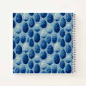 Blaue Winter Pine Cone Muster Notizblock (Rückseite)