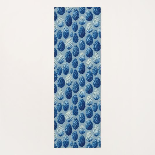 Blaue Winter Pine Cone Muster Yogamatte (Rückseite)