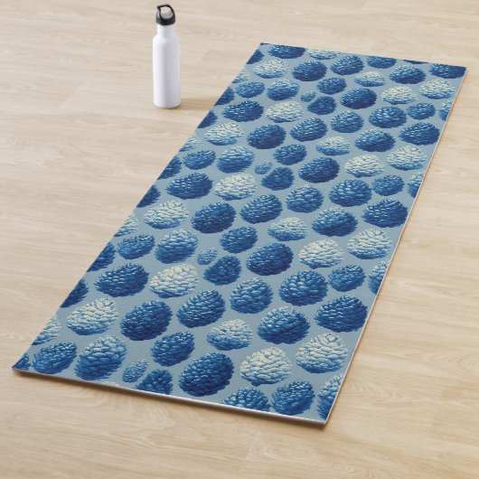 Blaue Winter Pine Cone Muster Yogamatte (Beispiel)