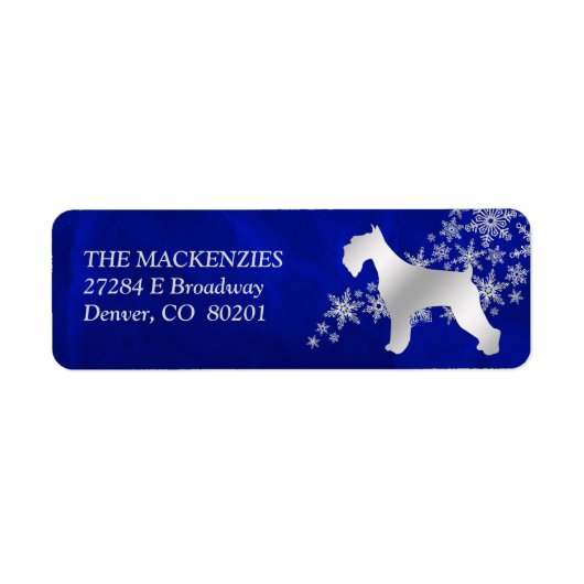 Blaue Winter Schnauzer Rücksendeadresse (Vorne)
