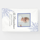 Blaue Winter-Schneeflocken Feier der Lebensbeerdig Banner (Horizontal)