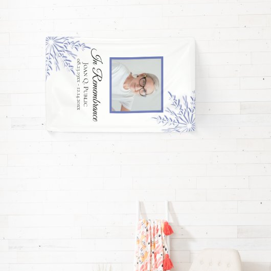 Blaue Winter-Schneeflocken Feier der Lebensbeerdig Banner (InSitu)