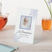 Blaue Winter-Schneeflocken Feier der Lebensbeerdig Sockelschild (In SItu)