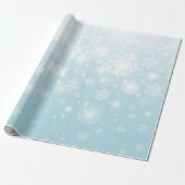 Blaue Winter-Schneeflocken Geschenkpapierrolle Geschenkpapier (Ungerollt)