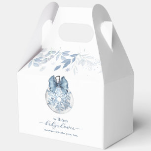 Blaue Winter-Schneeflocken-Schleifen-Deko für Baby Geschenkschachtel