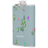 Blaue Winter-Skifahrer Skimuster Flachmann (Links)