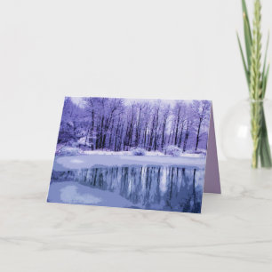 Blaue Winter-Teich-Weihnachtskarte Feiertagskarte