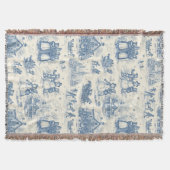 Blaue Winter-Toile-Chinoiserie Decke (Vorderseite)