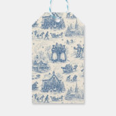 Blaue Winter-Toile-Chinoiserie Geschenkanhänger (Rückseite)