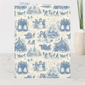 Blaue Winter-Toile-Chinoiserie Karte (Rückseite)