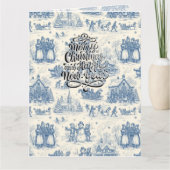Blaue Winter-Toile-Chinoiserie Karte (Vorderseite)