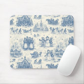 Blaue Winter-Toile-Chinoiserie Mousepad (Mit Mouse)