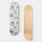 Blaue Winter-Toile-Chinoiserie Skateboard (Vorderseite)