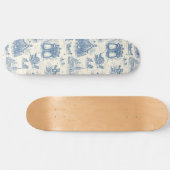Blaue Winter-Toile-Chinoiserie Skateboard (Horizontal)