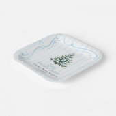 Blaue Winter-Weihnachtsbaum-Baby-Party Pappteller (Gewinkelt)