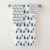 Blaue Winterbäume Badhandtuch Set (Insitu)