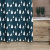 Blaue Winterbäume Duschvorhang