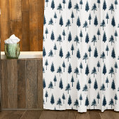 Blaue Winterbäume Duschvorhang